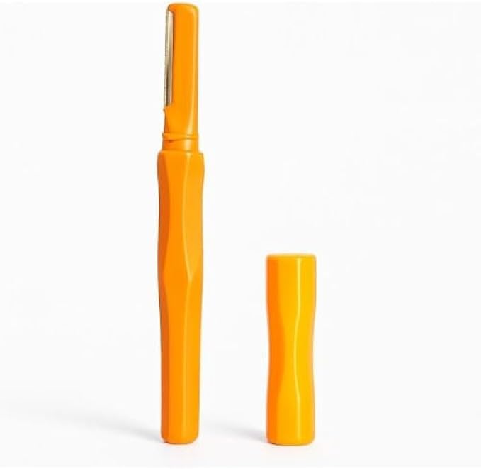 Eyebrow Razor Facial Hair Remover & Shaper - Orange, 15cm - Precision Eyebrow Trimmer Dermaplaning Tool