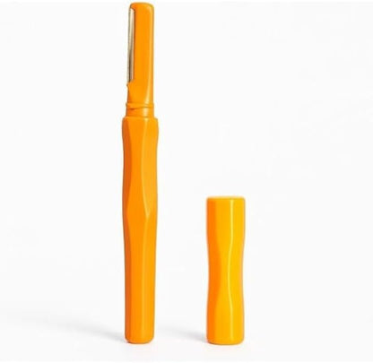 Eyebrow Razor Facial Hair Remover & Shaper - Orange, 15cm - Precision Eyebrow Trimmer Dermaplaning Tool