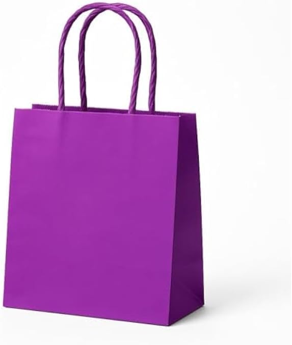 Small Purple Paper Bags – Purple Paper Treat & Goody Bags for Party Favors, Shopping, Crafts, Packing