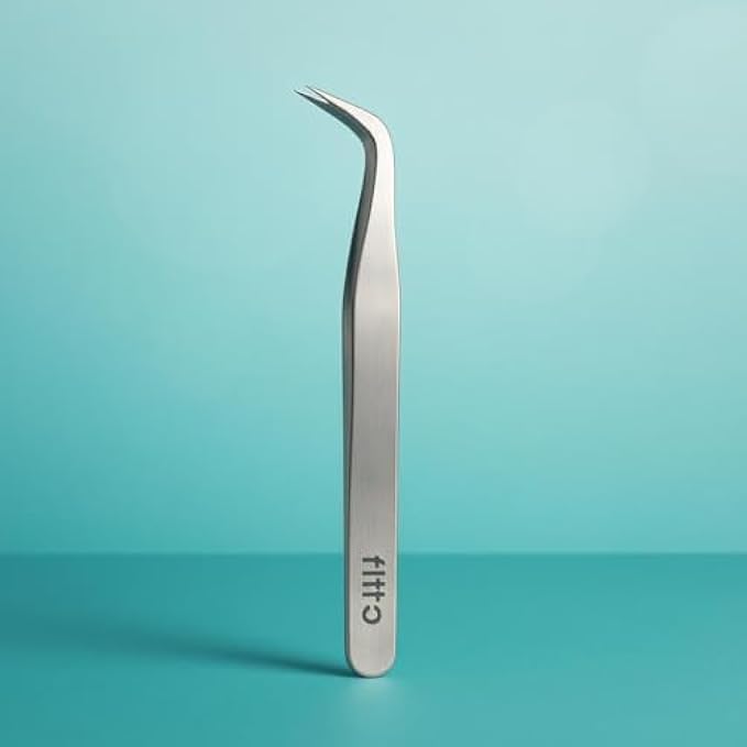 Bent Stainless Steel Tweezers 13 cm - Curved Angled Precision Tweezers for Eyebrow, Beauty, Electronics, Crafts, Medical