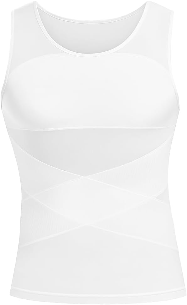 Compression Shirt, Body Shaper, Slimming Undershirt, Tank Top, Gynecomastia, Sleeveless Shapewear Vest, Men