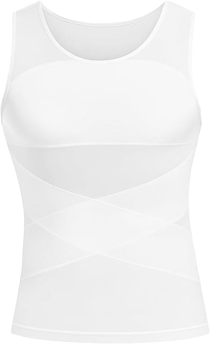 Compression Shirt, Body Shaper, Slimming Undershirt, Tank Top, Gynecomastia, Sleeveless Shapewear Vest, Men