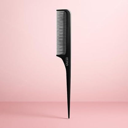 Fine Tail Comb 21cm Black Plastic Rat Tail Comb for Hair Styling, Sectioning & Teasing