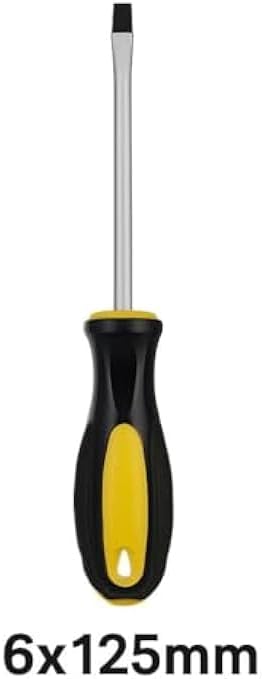 120 Pieces 6x125mm Slotted Screwdrivers (6mm Flat Head – Hardened Steel Shaft – Ergonomic Non-Slip Handle for Home Auto Workshop)
