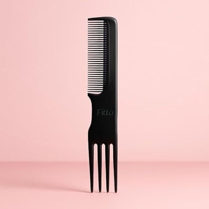 Backcombing Teasing Hair Comb 20cm Black - Lifting Volumizing Styling Comb for Hair & Salon