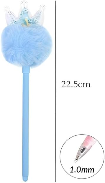 1.0mm Fantacy Crown Ball Pen 22.5cm Assorted Colors, Pack of 4