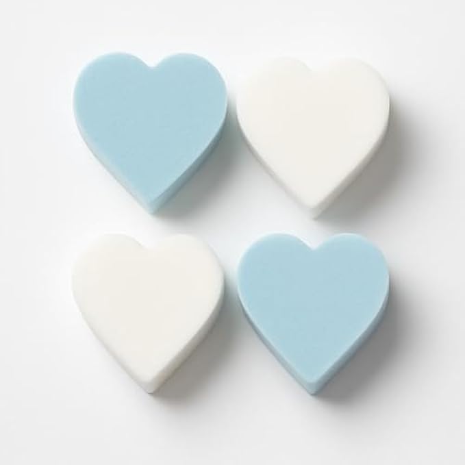 96 Pieces Heart Shaped Makeup Sponges Pack of 4 - Beauty Blending Cosmetic Sponges for Foundation Concealer Contour Reusable Latex-Free