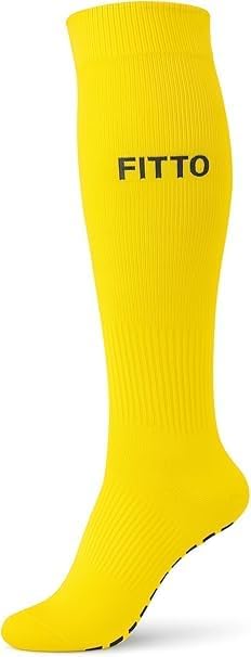 96 Pieces Anti-Slip Yellow Football Socks for Kids - Comfortable & Durable Sports Socks