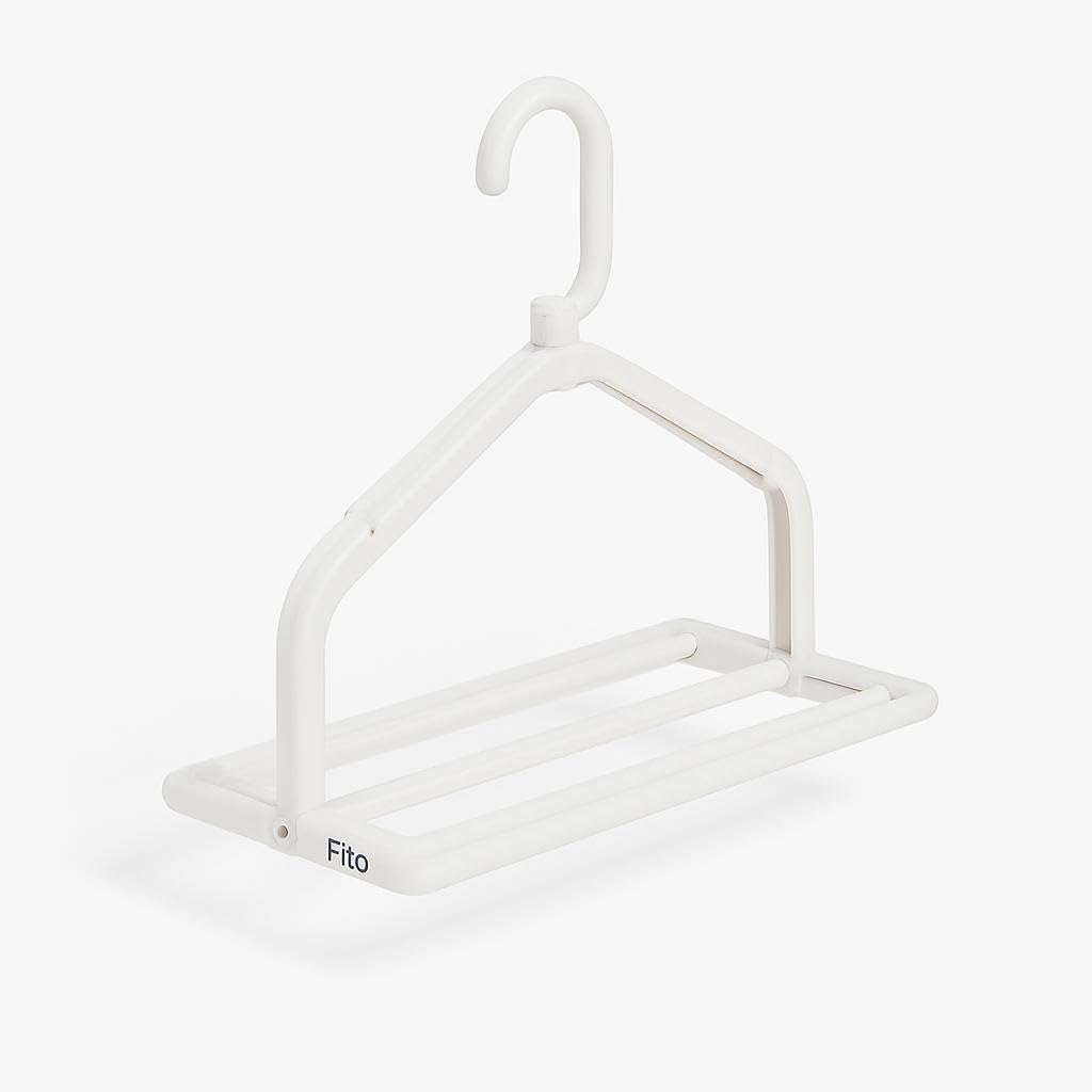 120 Pieces Retractable Folding Coat Hangers (Compact Design – White)