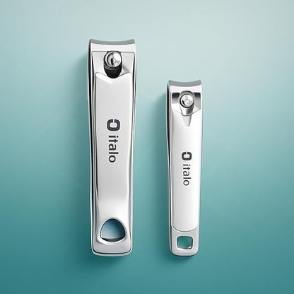 Nail Clipper Set 8x1.4cm & 7x1.1cm – Nail Clippers for Fingernails & Toenails, Compact Travel Nail Trimmers, Precision Pocket Nail Cutter