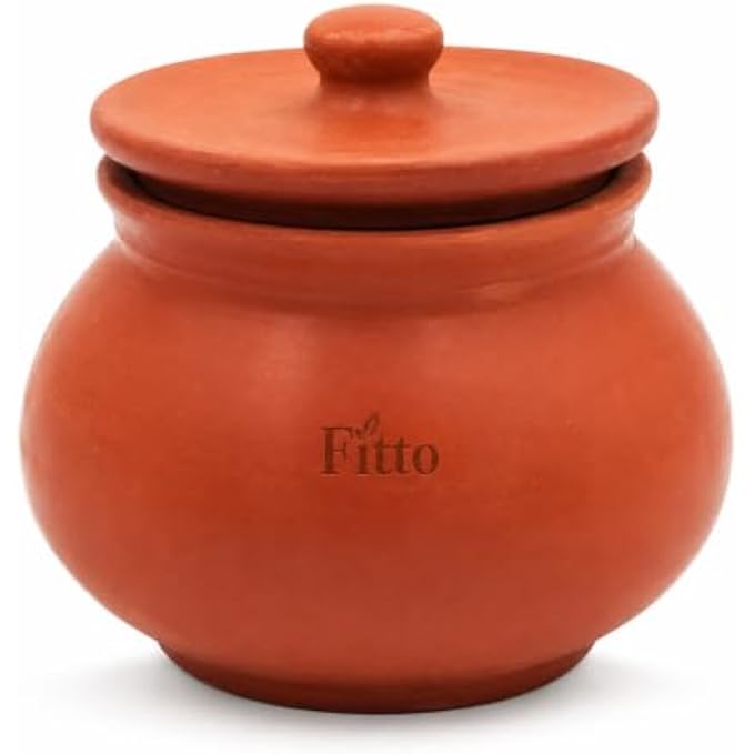 72 Pieces Traditional Clay Storage Handis with Lid (Natural Earthen Pot for Storing Grains – Pulses – Spices and Kitchen Essentials – Terracotta)