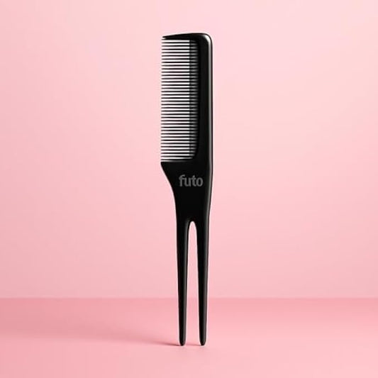 Fine Tooth Hair Comb with 2 Legs, Black, 20cm – Salon & Barber Styling and Parting Comb