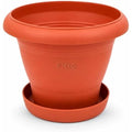 96 Pieces 25 cm Plastic Flower Pots with Saucer (Lightweight Indoor Outdoor Planter – Durable Plant Pot for Home Balcony Garden – Orange)