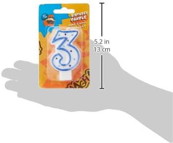 Birthday Candle - Number 3 Wax Numeral Candle for Birthday Parties, Celebration Decor, Arabic Party Supplies, Birthday Cake Candle