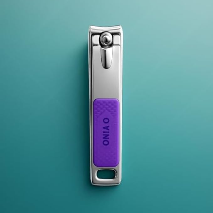 Purple Nail Clipper 7.95x1.65cm - Compact Fingernail & Toenail Trimmer Manicure Pedicure Tool