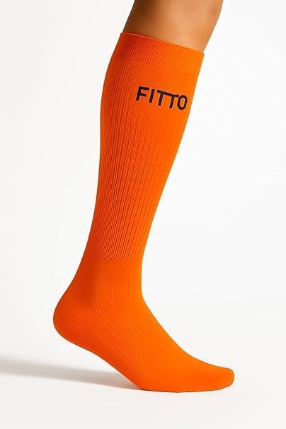 96 Pieces Anti-Slip Orange Football Socks for Kids - Comfortable & Durable Sports Socks