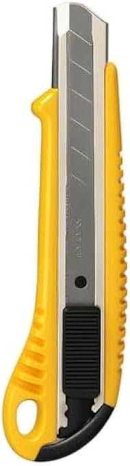 Utility Knife Retractable Box Cutter Yellow - Snap-Off Blade Safety Cutter for Packaging, Crafts, Cardboard, Carpet, Vinyl