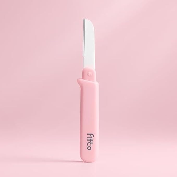 Eyebrow Razor Pink 14cm - Facial Hair Remover Brow Razor Precision Trimmer Stainless Steel Safety Blade