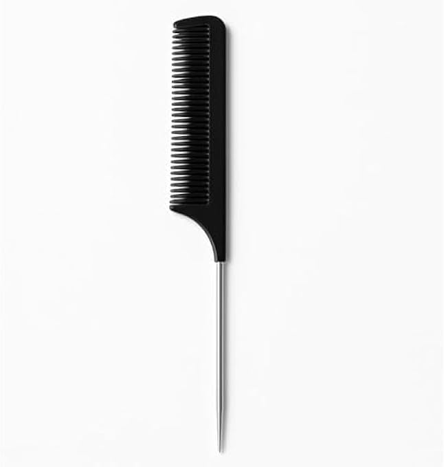 120 Pieces Stainless Steel Rat Tail Combs (19cm Black - Metal Tail Comb for Hair Sectioning – Styling – Teasing – Fine Teeth Salon Comb)