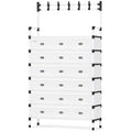 72 Pieces 6 Layer Shoe Racks with Front Doors (Space Saving Shoe Organizer with Top Hooks for Entryway – Bedroom – Closet and Hallway – White and Black)