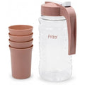 96 Pieces Water Jugs (4 Glasses – Clear Plastic Jug Set with Easy-Pour Lid – Comfort Handle – BPA-Free – Daily Use)