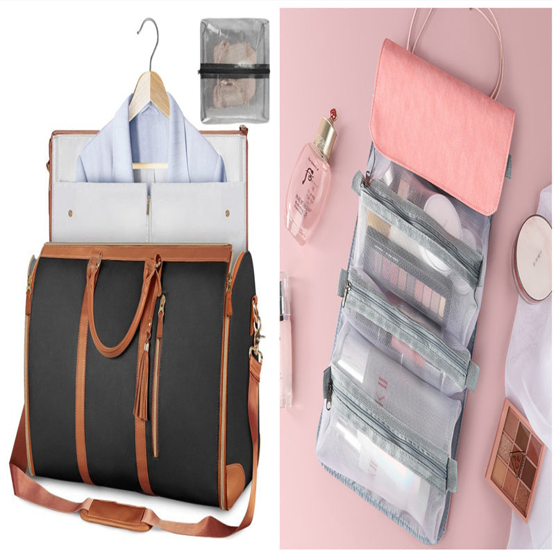 Versatile Light Pink Garment & Duffel Bag for Eco-Friendly Travel
