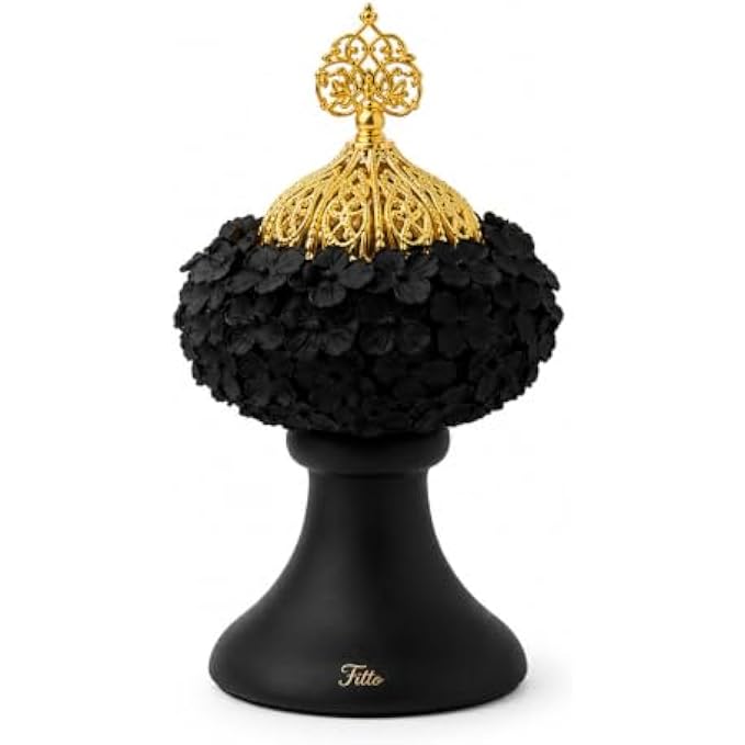 96 Pieces Incense Burner Black and Gold Decorative Bakhoor Holders (Metal Aroma Burner for Oud – Incense and Home Fragrance)