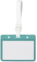 144 Pieces Plastic Business Badge Holders Clear ID Card Holder Sleeve Horizontal Vertical PVC Name Pass Holders for Employee Conference