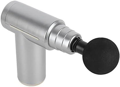 Massage Gun, Deep Tissue, Electric Muscle Massager, Portable, Ultra-Quiet, Grey with Black head