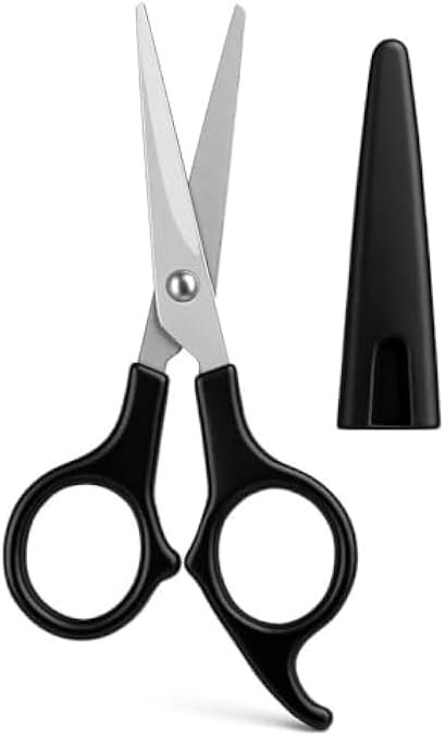 96 Pieces Hair Cutting Scissors with Cap Black Handle Barber Shears Hairdressing Scissors Salon Cutting Shears Home Use