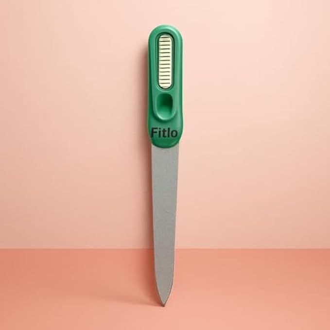 Green Nail File 12.5cm – Emery Board Nail Filer for Manicure & Pedicure, Portable Nail Buffer for Fingernails & Toenails