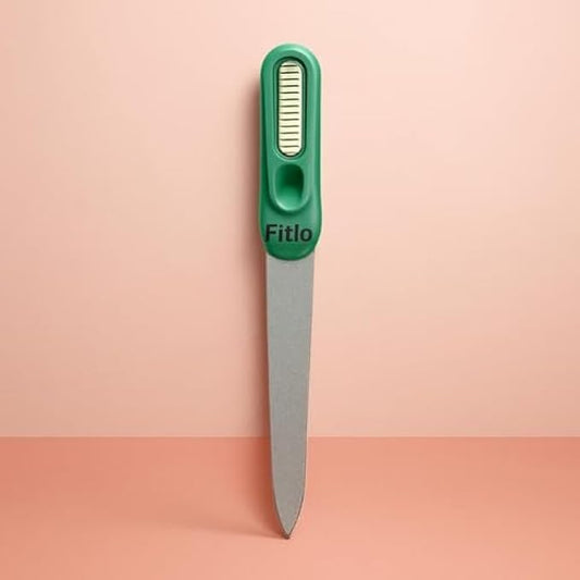 Green Nail File 12.5cm – Emery Board Nail Filer for Manicure & Pedicure, Portable Nail Buffer for Fingernails & Toenails