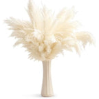 96 Pieces White Pampas Grass Decors (Soft Fluffy Dried Floral Stems for Vase – Living Room – Bedroom – Office and Event Decoration)