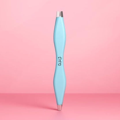 Blue Precision Eyebrow Tweezers - Tweezer for Hair Removal, Makeup & Grooming, Portable Beauty Tweezer for Brows and Face
