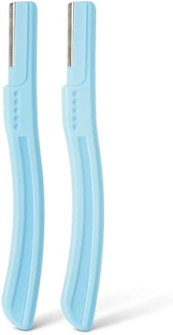 Eyebrow Razor, Blue - Pack of 2 Facial Hair Remover & Brow Shaper for Women, Precision Eyebrow Trimmer and Dermaplaning Tool