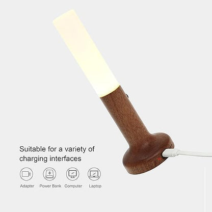 Rechargeable Wall Light Wood, Motion Detector, LED Warm White, Magnetic Bedside Lamp, for Living Room Bedroom Staircase Hallway