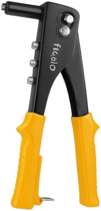 96 Pieces Rivet Gun Kit - Hand Pop Riveter Sets with 4 Nosepieces for Blind Rivets (Manual Rivet Tool for Aluminum & Steel – Auto Body & DIY Repair)