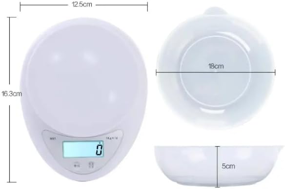Digital Kitchen Scale – Portable 11lb/5kg Ultra-Slim Design – Includes Removable Bowl for Precision Weighing – Perfect for Cooking, Baking, and Meal Prep