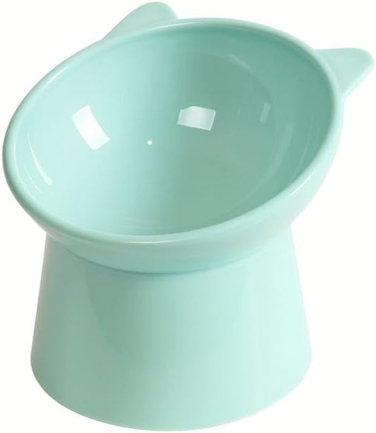 Cat Feeder Bowl – Tilted Design – 13.5cm x 11.5cm – 200ml Capacity – Pack of 4, Assorted Colors