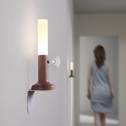 96 Pieces Rechargeable Wall Light Woods (Motion Detector – LED Warm White – Magnetic Bedside Lamp – for Living Room Bedroom Staircase Hallway)