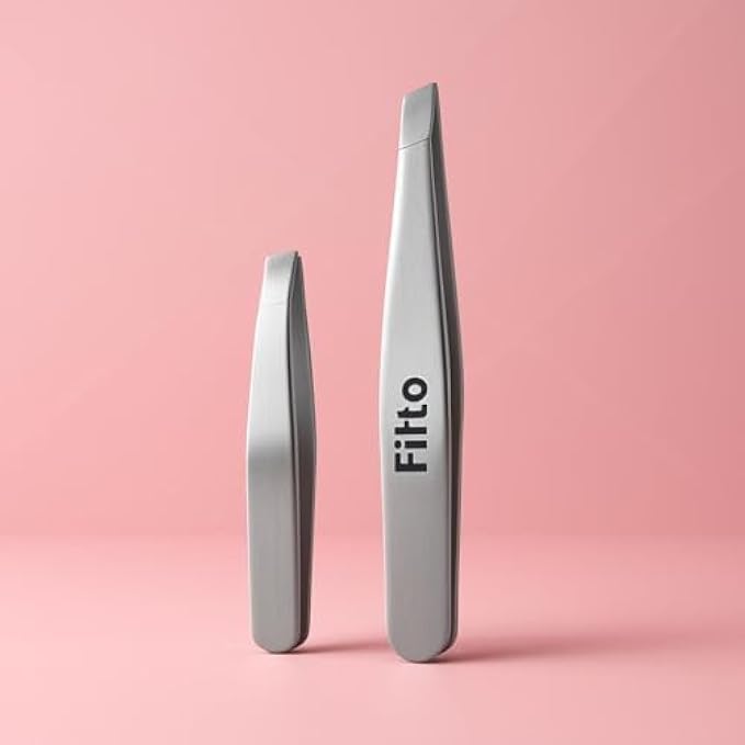 96 Pieces Stainless Steel Tweezer Set 2-Pack - Slant & Point Precision Tweezers for Eyebrow Shaping (Hair Removal – Ingrown Hair – Beauty Grooming)