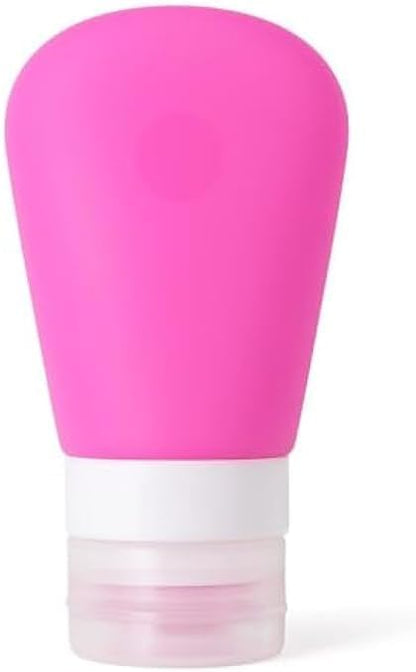Silicone Travel Bottle Pink - Refillable Squeeze Leak-Proof Toiletry Dispenser for Shampoo Conditioner Lotion Sunscreen