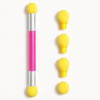 96 Pieces Eyeshadow Applicators with 4 Extra Replacement Tips (Yellow – 15cm Sponge Eye Shadow Applicator)