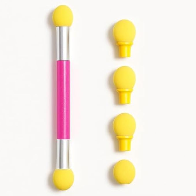 96 Pieces Eyeshadow Applicators with 4 Extra Replacement Tips (Yellow – 15cm Sponge Eye Shadow Applicator)