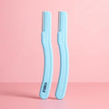 120 Pieces Eyebrow Razors (Blue - Pack of 2 Facial Hair Remover & Brow Shaper for Women – Precision Eyebrow Trimmer and Dermaplaning Tool)