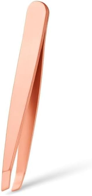 120 Pieces Rose Gold Precision Slant Tweezers (Stainless Steel Eyebrow Tweezers for Hair Removal & Grooming)