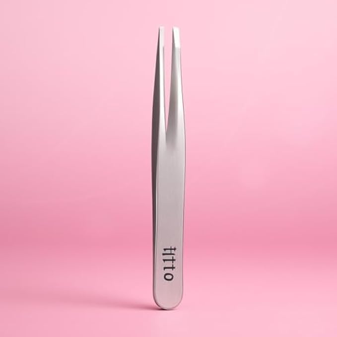 144 Pieces Stainless Steel Tweezers (10cm - Slant Tip Eyebrow Tweezer for Precision Hair Removal & Grooming)