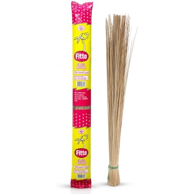 96 Pieces Natural Grass Brooms for Indoor and Outdoor Sweeping (Hand Tied Lightweight Cleaning Broom)