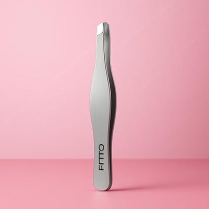 Tweezer White 10cm - Eyebrow Tweezers Hair Removal Tool for Face, Nose, Splinter Removal, Grooming & Makeup