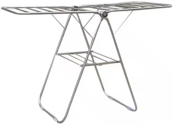 48 Pieces Heavy Duty Stainless Steel Laundry Racks (Vertical Folding Drying Stand – Space Saving & Portable – Ideal for Small Areas – No Assembly Needed – 25 Bars for Versatile Drying – Indoor & Outdoor Use)
